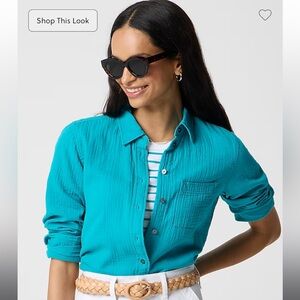 J. Crew Factory Double-gauze button-up shirt